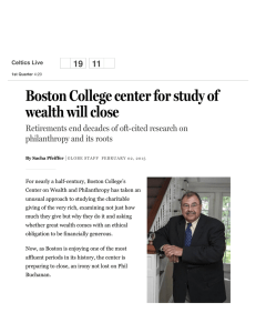 Boston College center for study of wealth will close 19 11