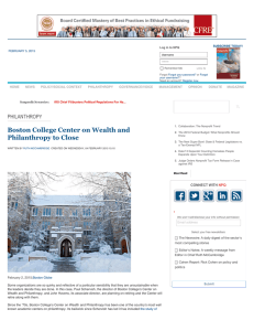 Boston College Center on Wealth and Philanthropy to Close PHILANTHROPY HOME
