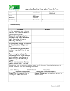 Apprentice Teaching Observation Follow-Up Form