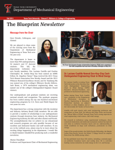 Newsletter Message from the Chair Fall 2011