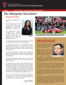 Newsletter Message from the Chair