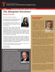 Newsletter Message from the Chair Fall 2013