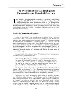 T The Evolution of the U.S. Intelligence Community—An Historical Overview Appendix  A