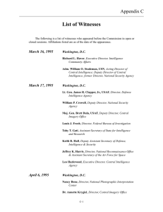 List of Witnesses Appendix C