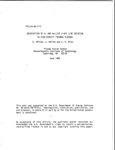 PFC/JA-82-11 R AND PLASMAS