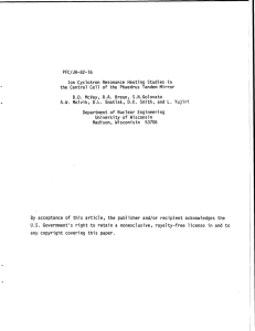 PFC/JA-82-16 Ion  Cyclotron  Resonance Heating  Studies  in