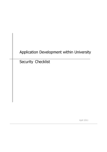 Application Development within University Security Checklist