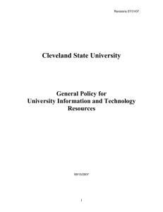Cleveland State University General Policy for University Information and Technology