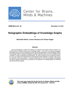 Holographic Embeddings of Knowledge Graphs CBMM Memo No. 39 November 16, 2015
