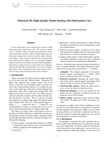 Polarized 3D: High-Quality Depth Sensing with Polarization Cues Achuta Kadambi