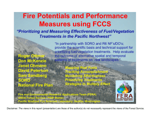 Fire Potentials and Performance Measures using FCCS Treatments in the Pacific Northwest”