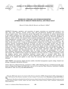 MODELING STREAMS AND HYDROGEOMORPHIC