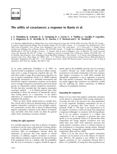 The utility of covariances: a response to Ranta et al.