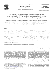 Comparing transient storage modeling and residence