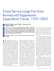 Forest Service Large Fire Area Burned and Suppression Expenditure Trends, 1970 –2002