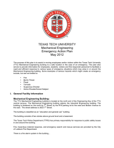 TEXAS TECH UNIVERSITY Mechanical Engineering Emergency Action Plan