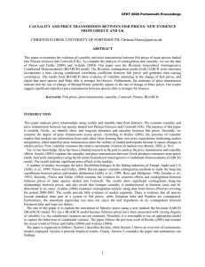 CAUSALITY AND PRICE TRANSMISSION BETWEEN FISH PRICES: NEW EVIDENCE ABSTRACT