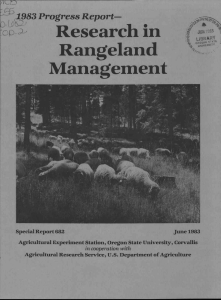 Research in Rangeland Management Loe83 Progress Report