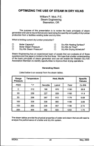 OPTIMIZING THE USE OF STEAM IN DRY KILNS William Beaverton, OR Steam Engineering