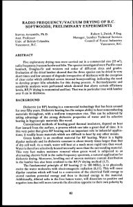 RADIO FREQUENCY/VACUUM DRYING OF B.C. SOFTWOODS; PRELIMINARY EXPERIMENTS