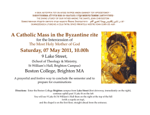 A Catholic Mass in the Byzantine rite Boston College, Brighton MA