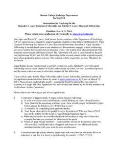 Boston College Sociology Department Spring 2014 Instructions for Applying for the