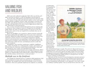 VALUING FISH AND WILDLIFE