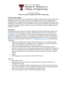 Texas Tech University FIRST® Scholarship Description