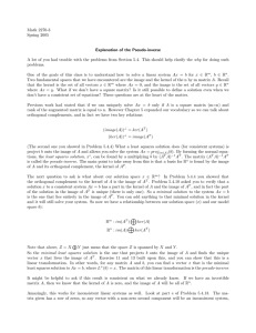 Math 2270-3 Spring 2005 Explanation of the Pseudo-inverse