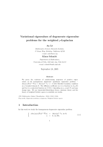 Variational eigenvalues of degenerate eigenvalue p An Lˆ e