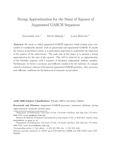 Strong Approximation for the Sums of Squares of Augmented GARCH Sequences