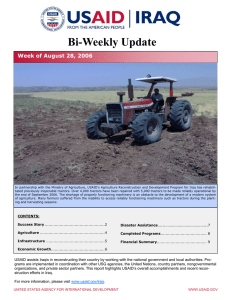 Bi-Weekly Update  Week of August 28, 2006