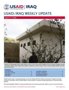 USAID/IRAQ WEEKLY UPDATE  April 14, 2006