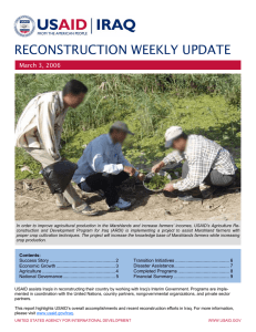 RECONSTRUCTION WEEKLY UPDATE  March 3, 2006