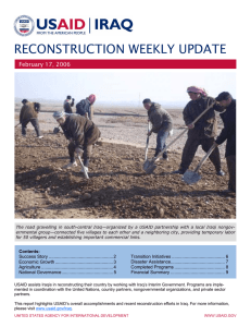 RECONSTRUCTION WEEKLY UPDATE  February 17, 2006