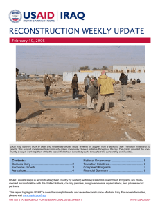 RECONSTRUCTION WEEKLY UPDATE  February 10, 2006