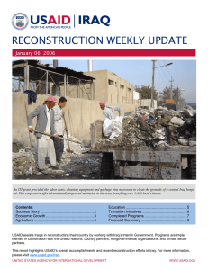 RECONSTRUCTION WEEKLY UPDATE  January 06, 2006