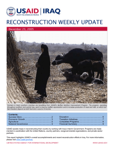 RECONSTRUCTION WEEKLY UPDATE  December 23, 2005