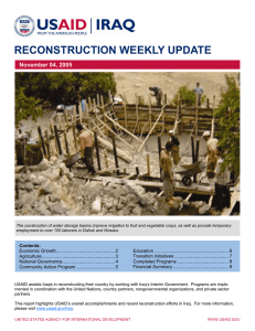 RECONSTRUCTION WEEKLY UPDATE September 23, 2005 November 04, 2005