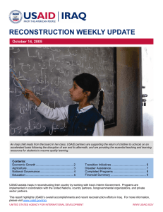 RECONSTRUCTION WEEKLY UPDATE September 23, 2005 October 14, 2005