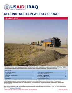 RECONSTRUCTION WEEKLY UPDATE September 23, 2005 October 7, 2005