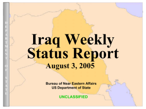 Iraq Weekly  Status Report August 3, 2005 UNCLASSIFIED