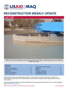 RECONSTRUCTION WEEKLY UPDATE July 7, 2005