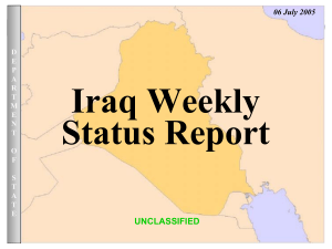 Iraq Weekly  Status Report UNCLASSIFIED 06 July 2005