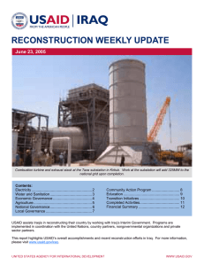 RECONSTRUCTION WEEKLY UPDATE June 23, 2005