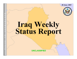 Iraq Weekly Status Report UNCLASSIFIED 08 June 2005