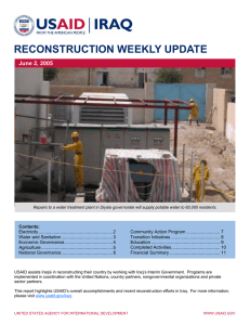 RECONSTRUCTION WEEKLY UPDATE June 2, 2005