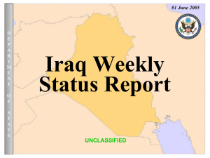 Iraq Weekly  Status Report UNCLASSIFIED 01 June 2005