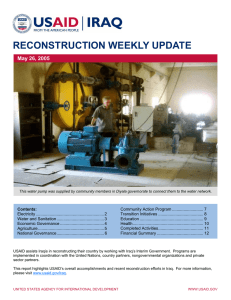 RECONSTRUCTION WEEKLY UPDATE May 26, 2005