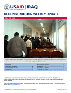 RECONSTRUCTION WEEKLY UPDATE May 19, 2005